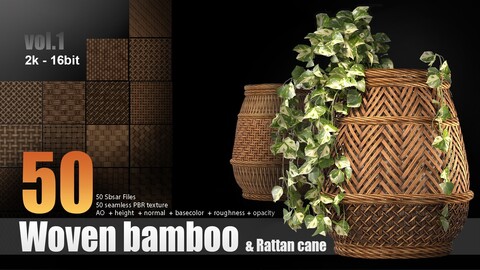 Woven bamboo & rattan cane texture
