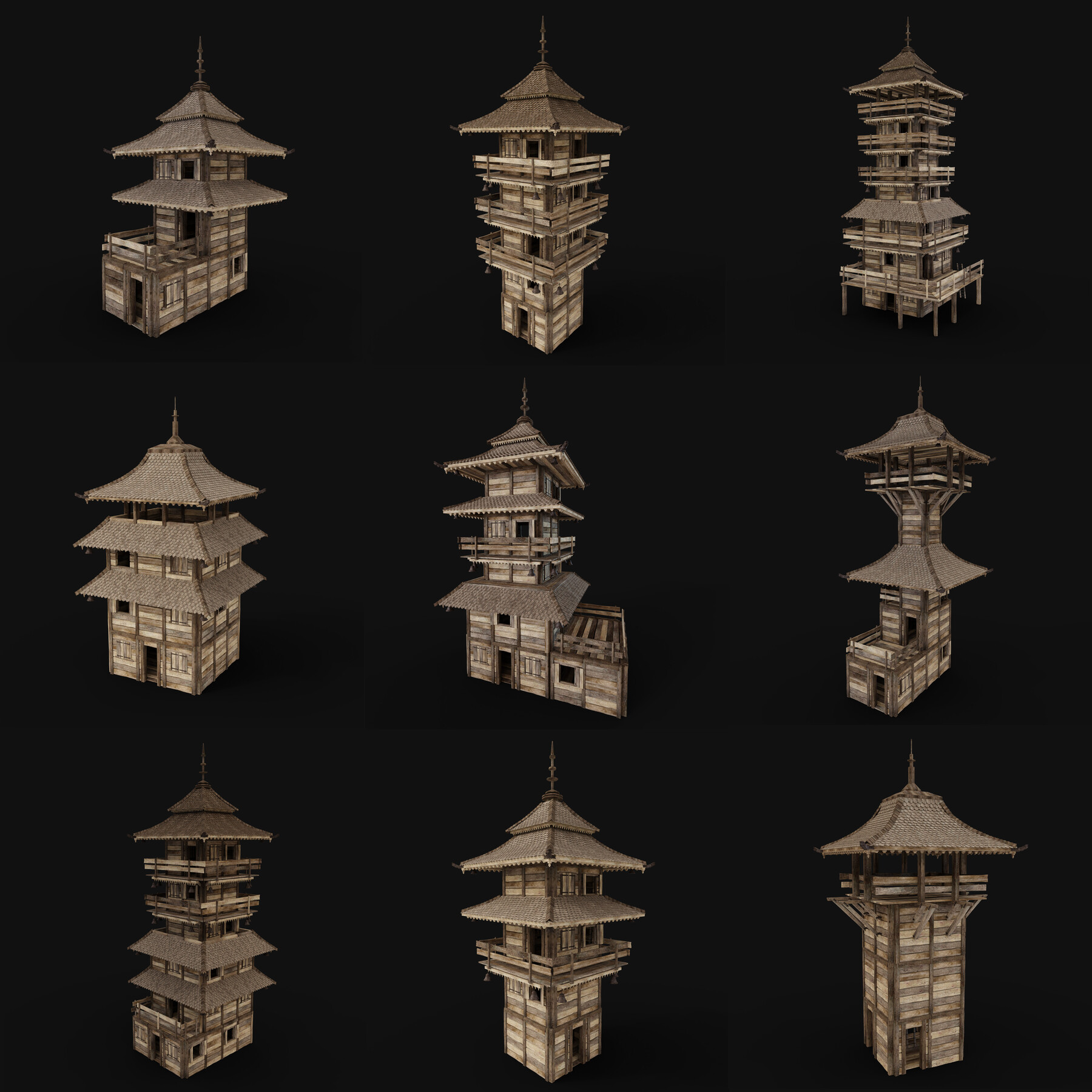 Enterables - Feudal Japan Chinese Tower Dojo Watchtower Samurai Ninja 