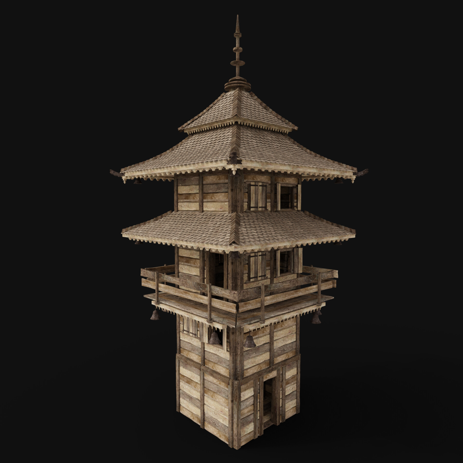 ArtStation - FEUDAL JAPAN CHINESE TOWER DOJO WATCHTOWER SAMURAI NINJA ...