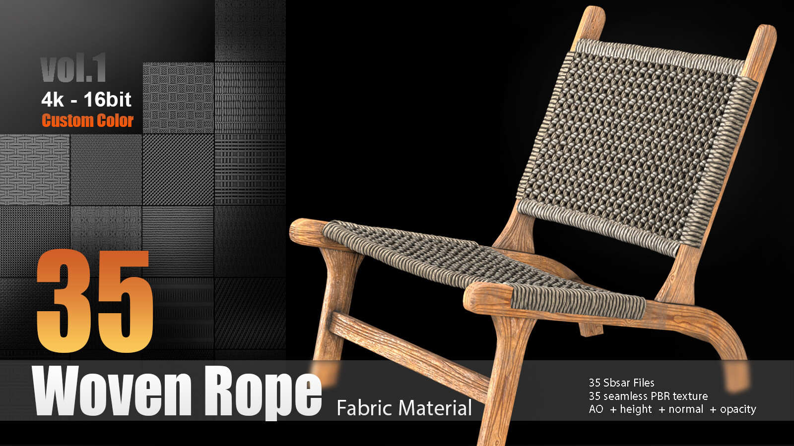 ArtStation - 35 Woven Rope Fabric Materials