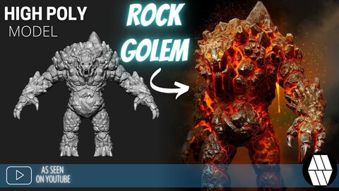 ZBrush Model: Rock Golem High Poly ZTL & FBX