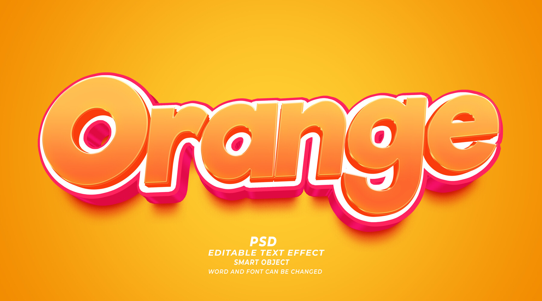 ArtStation - 3D Orange. PSD fully editable text effect. Layer style PSD ...