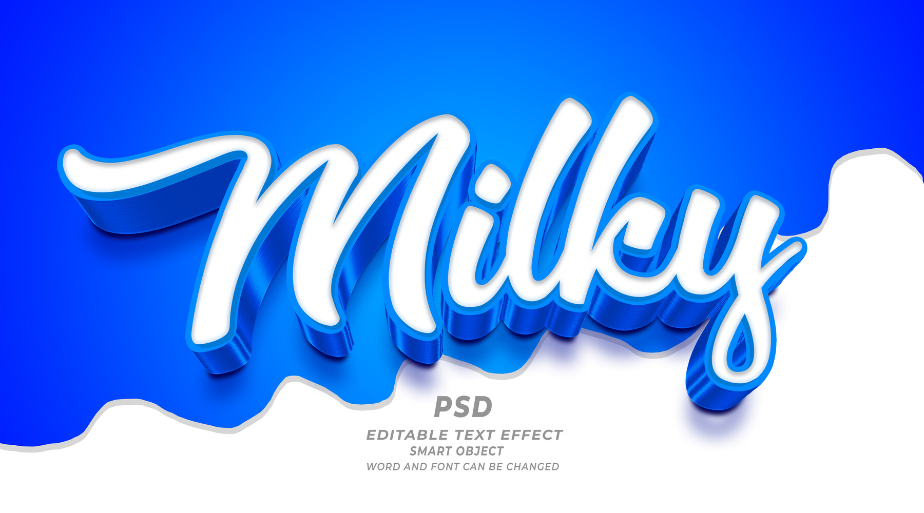 Artstation - 3d Milky. Psd Fully Editable Text Effect. Layer Style Psd 