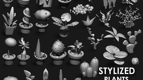 Stylized Plants IMM Brushes 31 in one