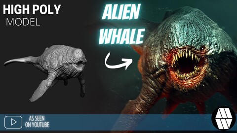 ZBrush Model: Alien Whale High Poly ZTL & FBX