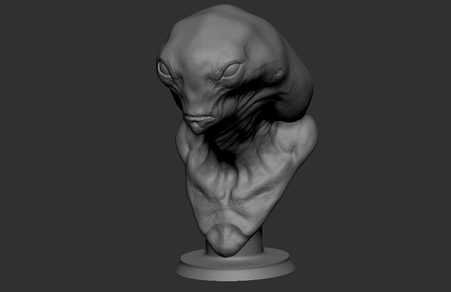 Artstation Grey Alien Bust 3d Print Model Free Resources