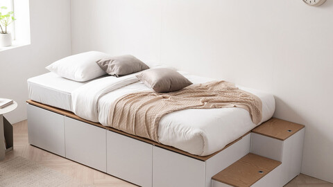 Rare multi-storage bed 3D Model