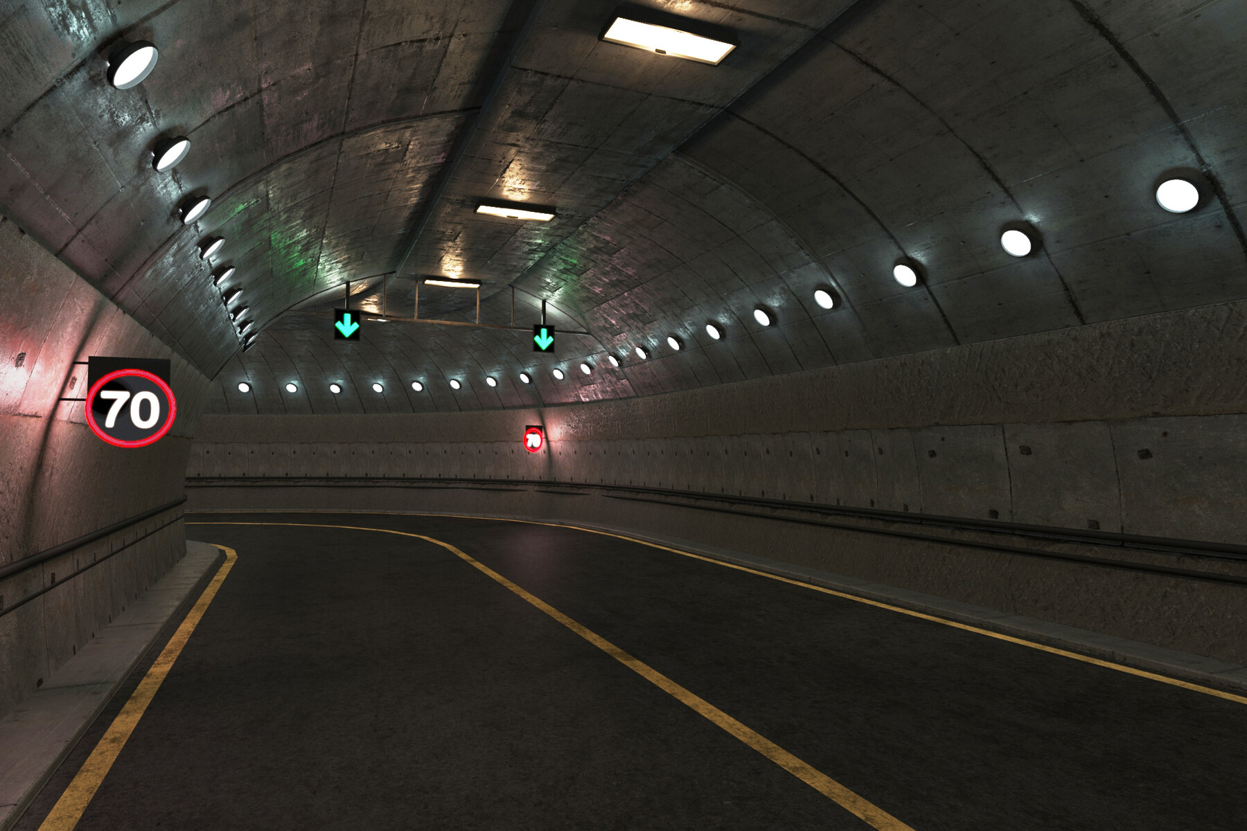 ArtStation - lowpoly Tileable road tunnel | Game Assets