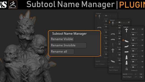 Zbrush - Subtool Name Manager