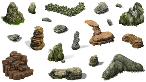 101 Object Rock Stone Wall Cliff Mountain Terrain Nature Landscape Environment Game Asset