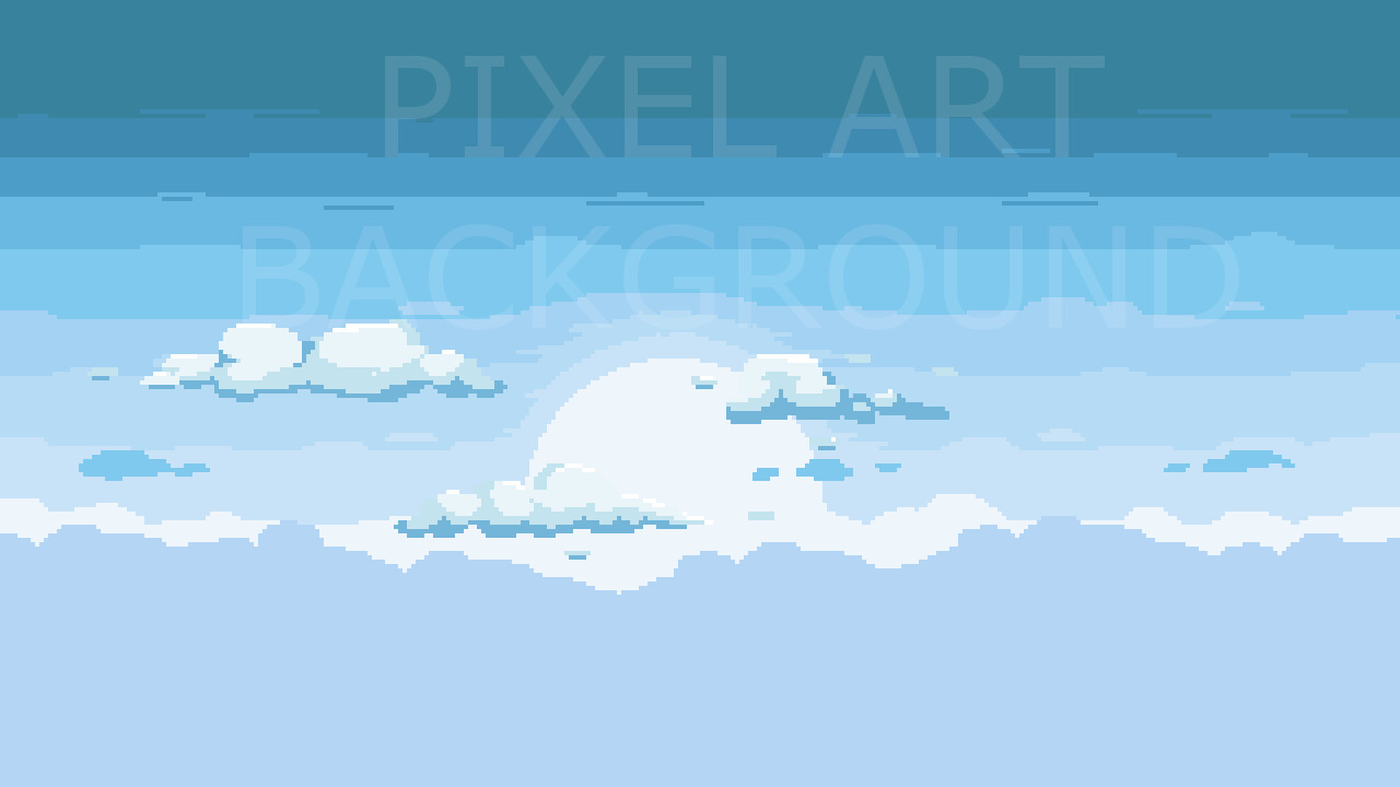 Free Sky with Clouds Background Pixel Art Set 