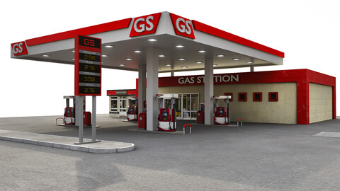 Gas Station Low poly