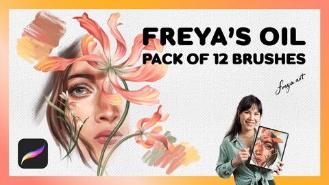 Oil Brushes Procreate | Freya's Oil Pack of 12 Brushes