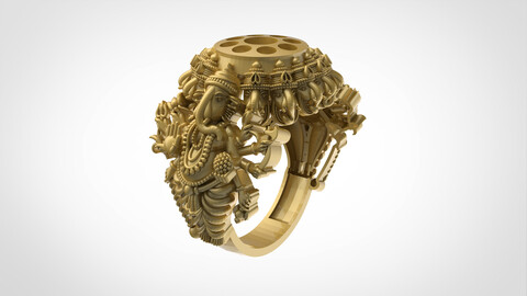 ganesh ring |  ganesh ring 3dprint file | jewelry ring | ring | art ring | multi read ring | multi face ring | god ring