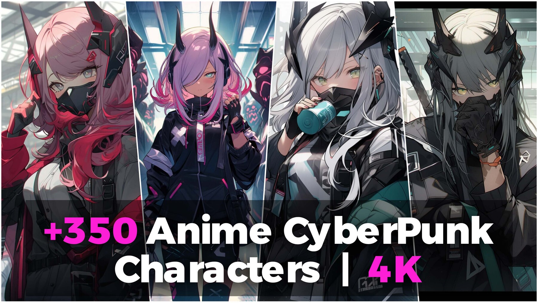 Anime Cyberpunk Character Portraits