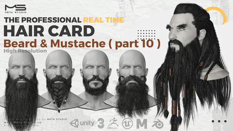 Beard and Mustache Part 10 - Professional Realtime Hair card
