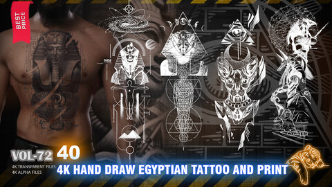 40 4K HAND DRAW EGYPTIAN TATTOO AND PRINT - HIGH END QUALITY RES - (ALPHA & TRANSPARENT) - PART3 - VOL72