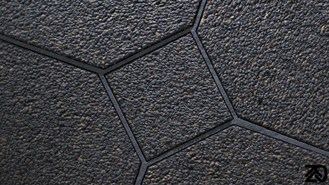 PBR - BLACK STONE DIAMOND TILES FLOOR - 4K MATERIAL