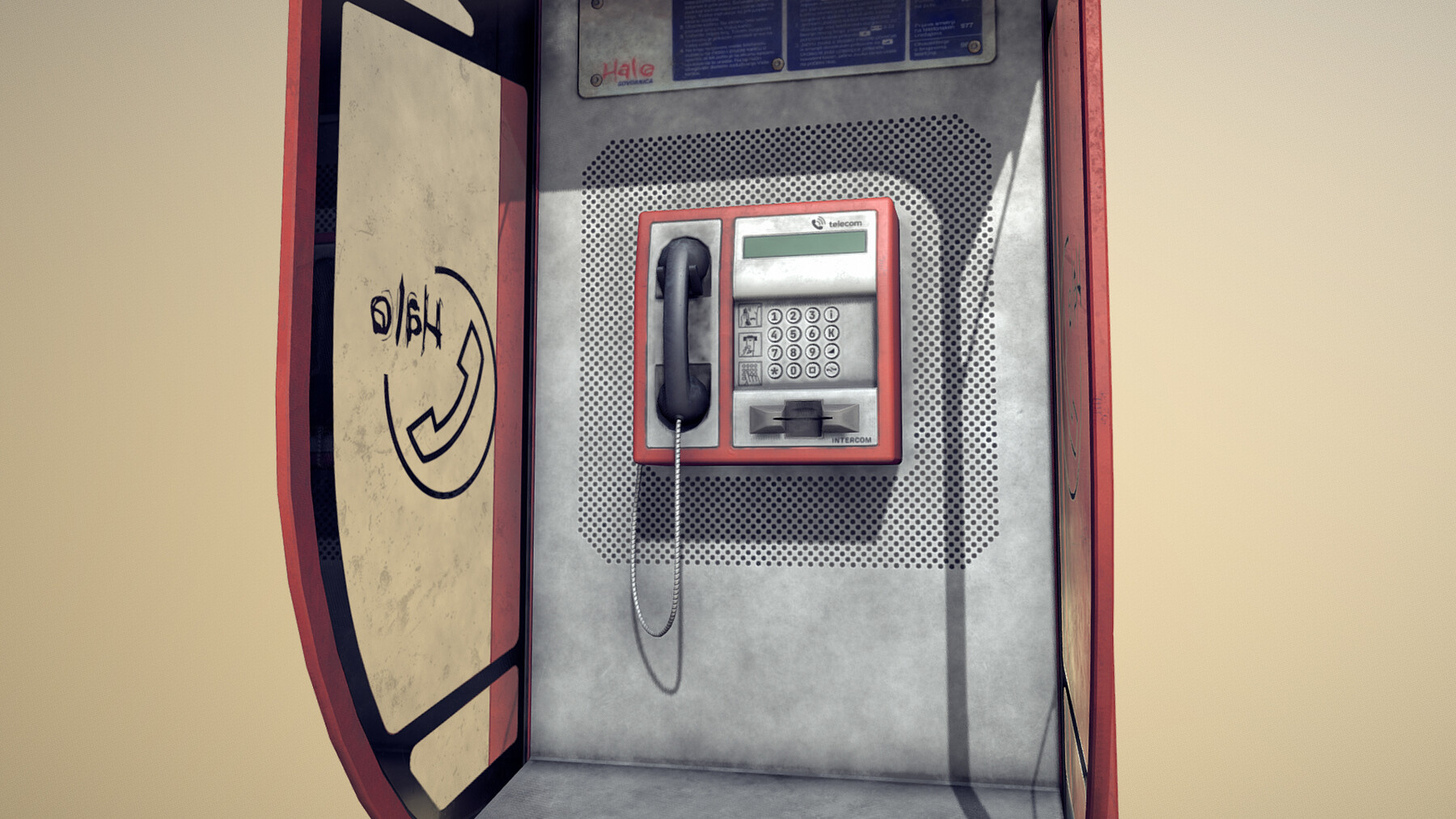 Artstation Novisad Phonebooth Double Red Game Assets