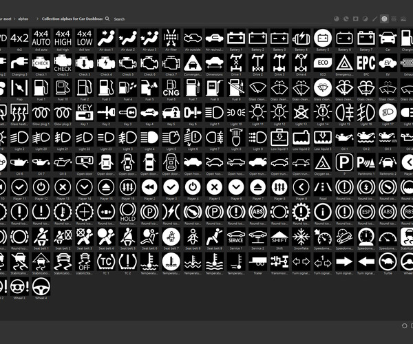 Artstation - Collection Alphas For Car Dashboard 