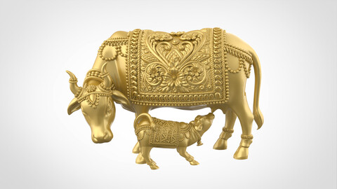 cow and calf 3d-print model | bull 3d-print file | ox 3d-print file | cow with calf |cow 3d model file  for statue |cow cad file |calf cad file