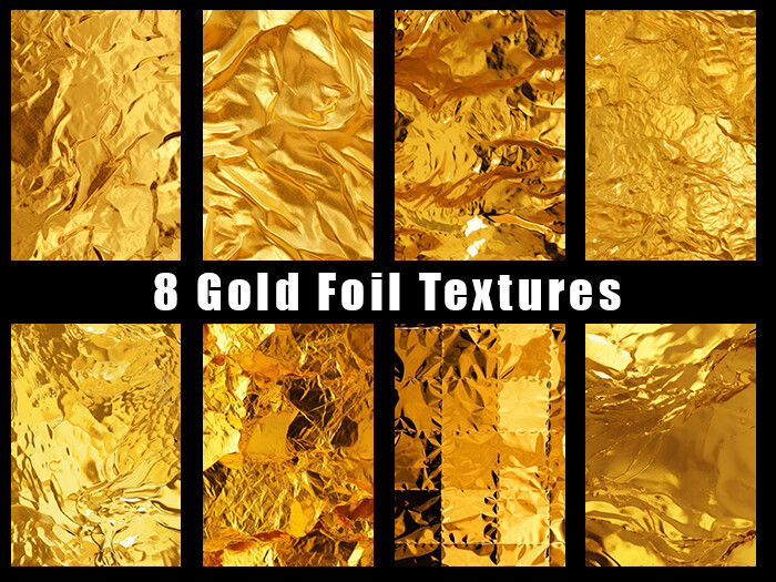 ArtStation - 8 Tileable Seamless Gold Foil Textures - 1024x1024 px ...