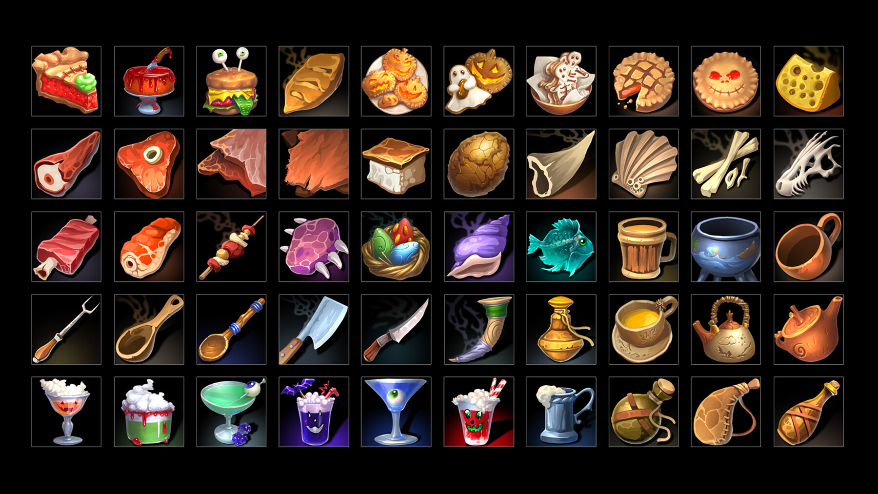 Artstation Rpg Cooking Icons Game Assets