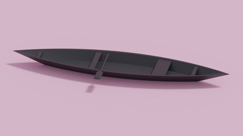 Cartoon Asian Canoe Boat 3D model