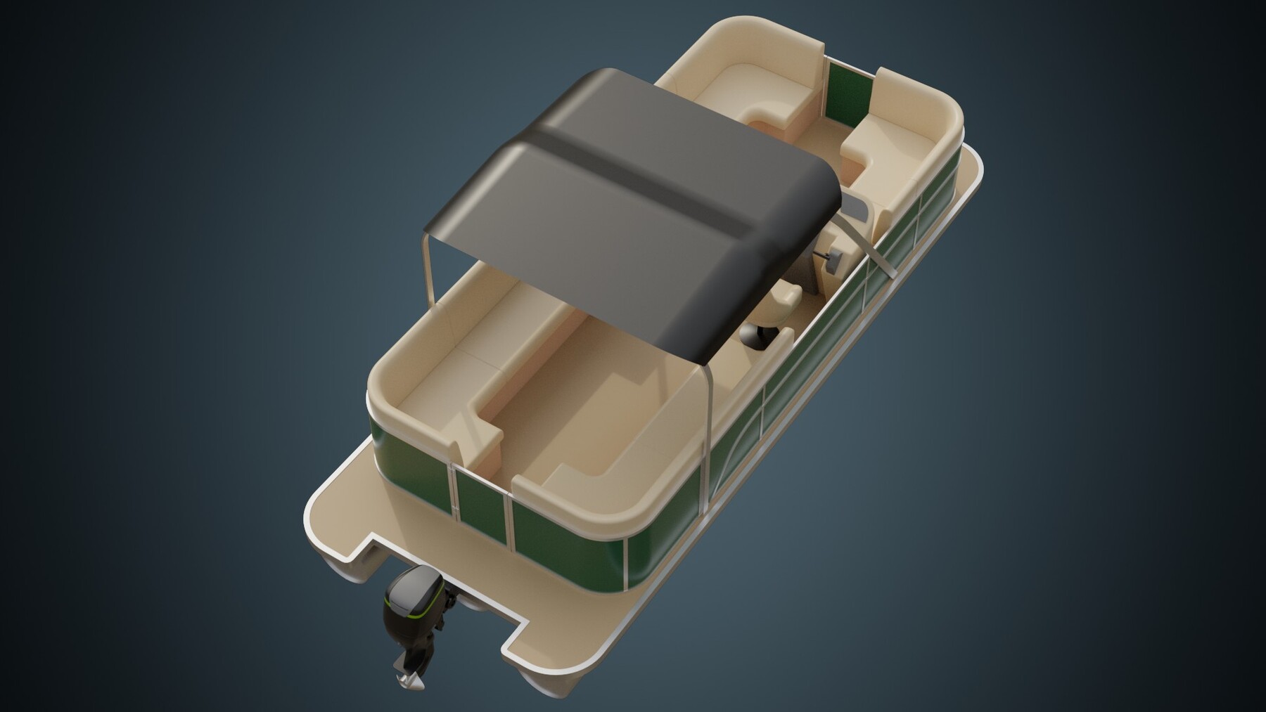 FLY FISHING PONTOON BOAT, 3D CAD Model Library