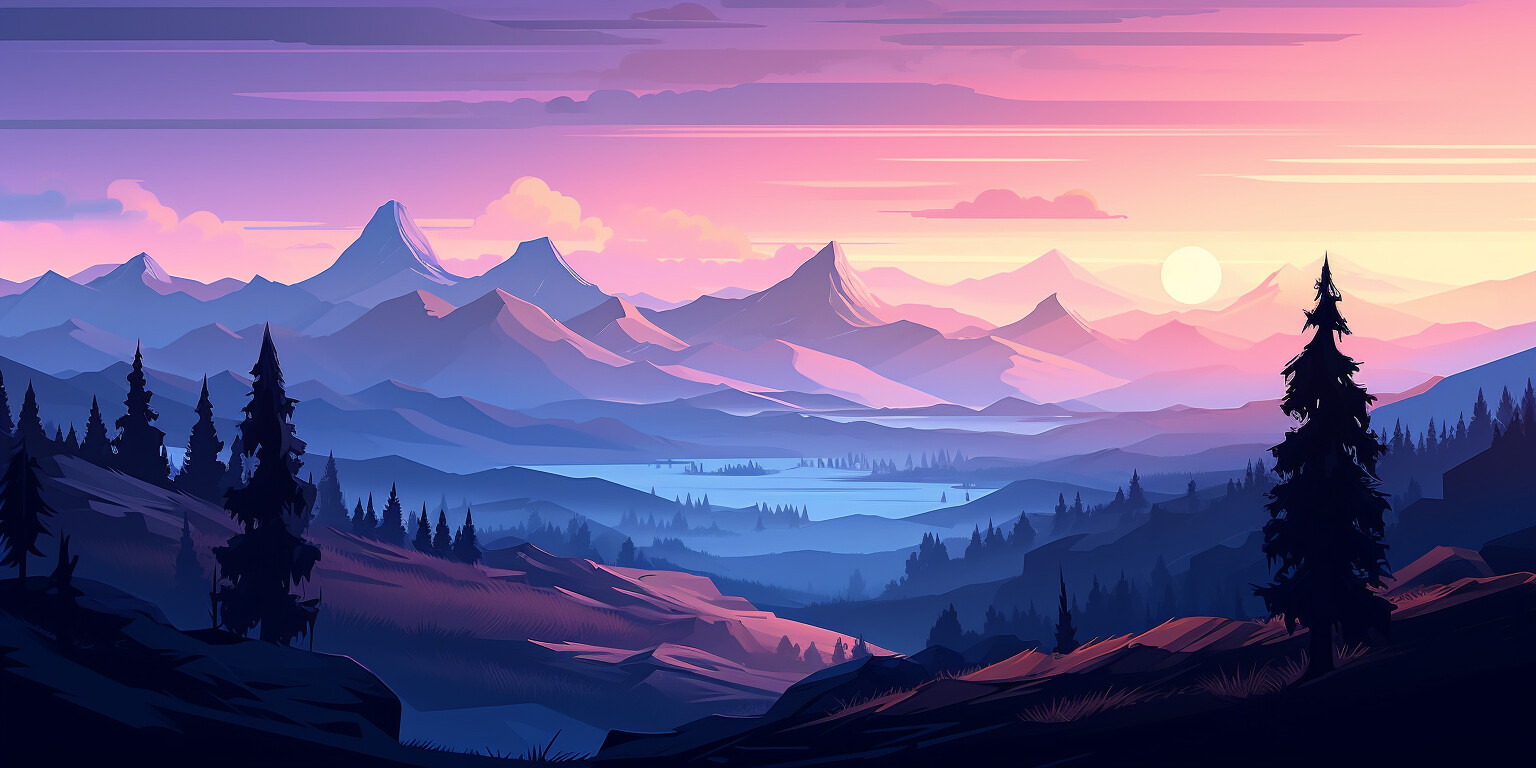 ArtStation - Sunset Mountains | Artworks