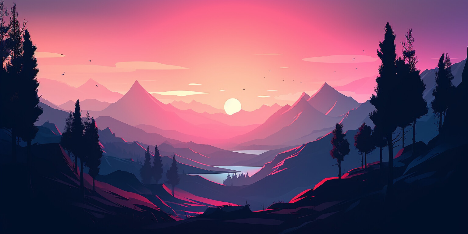 ArtStation - Sunset Mountains | Artworks