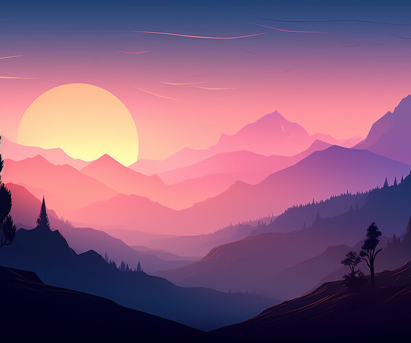 ArtStation - Sunset Mountains | Artworks