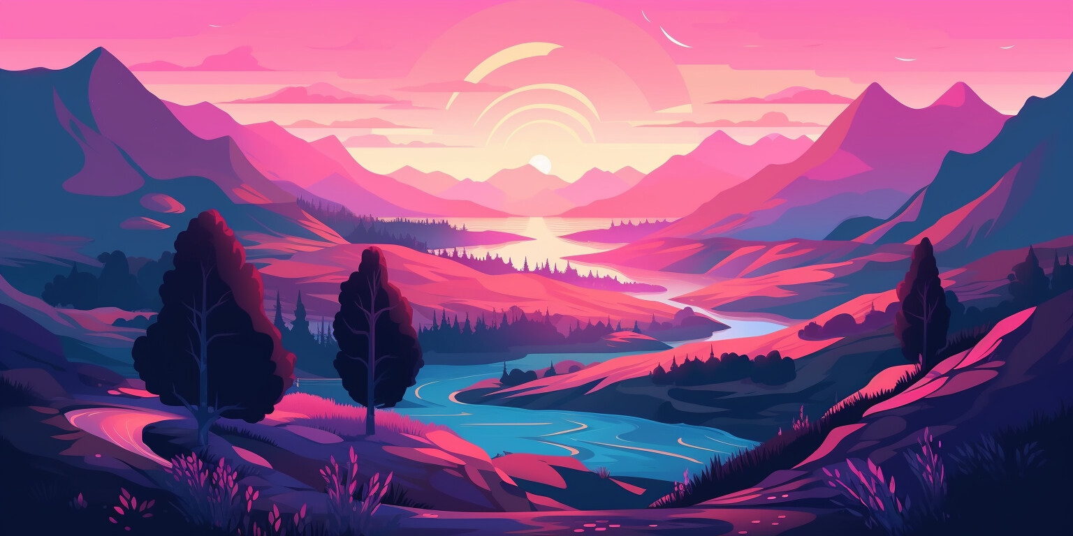 ArtStation - Sunset Mountains | Artworks