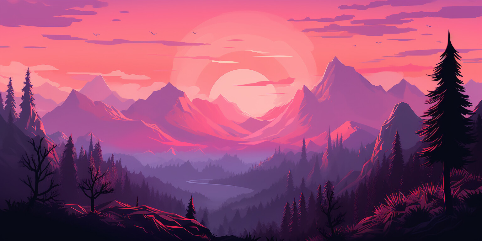 ArtStation - Sunset Mountains | Artworks