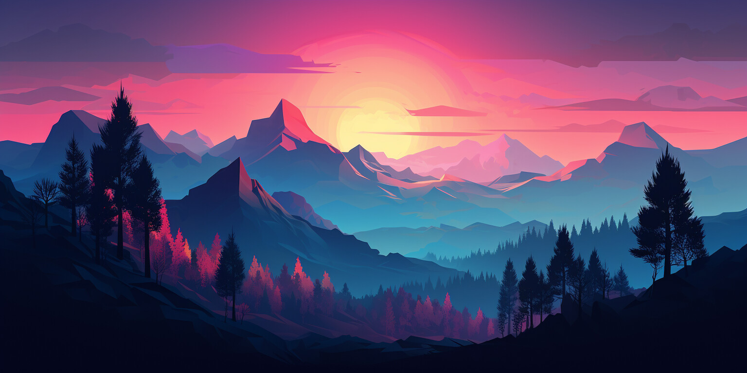 ArtStation - Sunset Mountains | Artworks