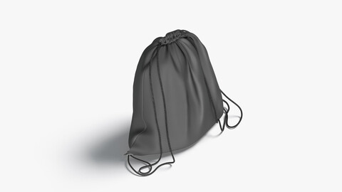 Black Drawstring Backpack - sport pouch with cord