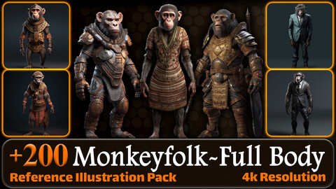 200 Monkeyfolk (Full Body) Reference Pack | 4K | v.7