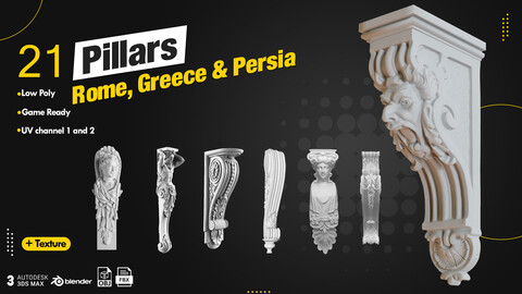 21 Pillars Rome, Greece & Persia  +  4 Texture Free