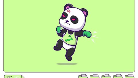 Cute Panda Boxing Cartoon Vector Icons Illustration. Flat Cartoon Concept. Suitable for any creative project.