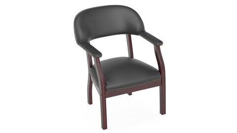 Flash Furniture Black Leather Soft Conference Chair 3D Model