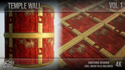 Temple Wall Material - Substance 3D Designer