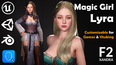 F2 Magic Girl Lyra: Customizable Game Character