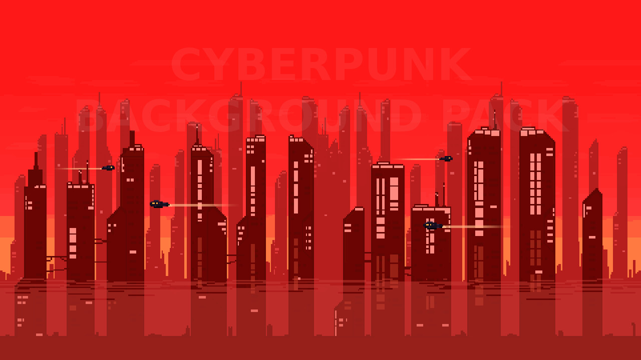 2D Pixel Art CYBERPUNK Backgrounds, 2D Building