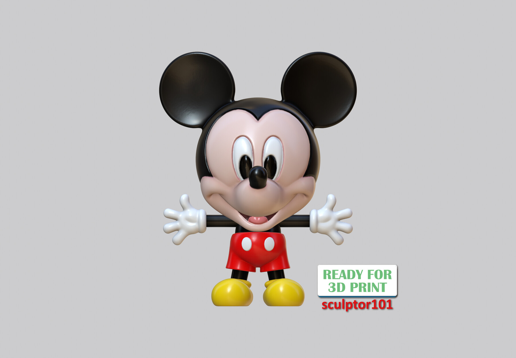 Artstation Bandai Mickey Mouse Capsule Version Symmery Pose 3d