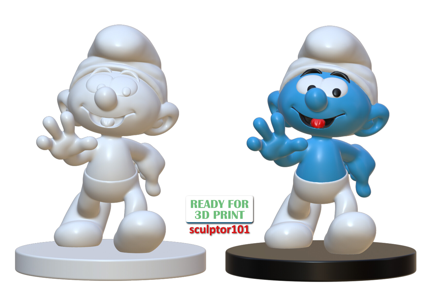 ArtStation - The Smurfs - Walking Smurf 3D Print Model | Resources