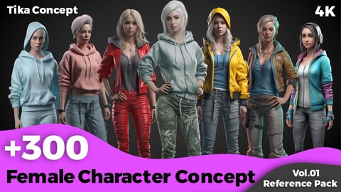 +300 Female Character Concept (4k)