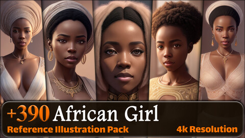 390 Realistic African Girl Reference Pack | 4K | v.11