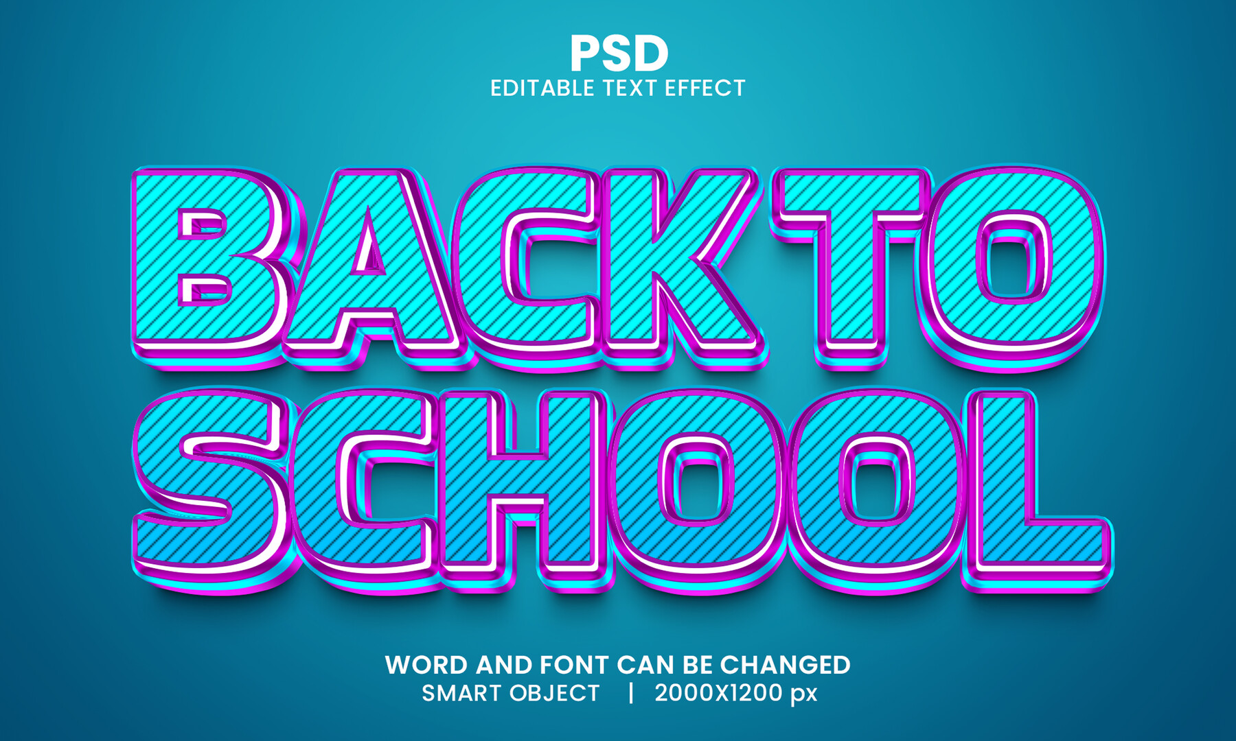 ArtStation - 3D Back to School. PSD fully editable text effect. Layer ...