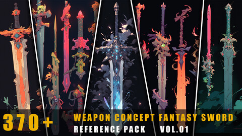 370+ Weapon Concept Fantasy Sword - References Pack Vol.01