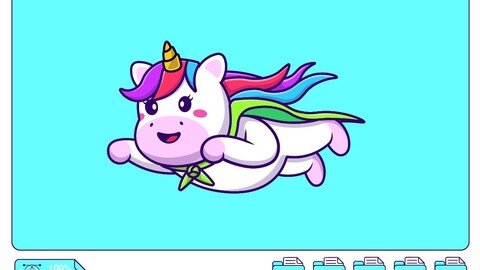 Cute Super Hero Unicorn Flying Cartoon Vector Icons Illustration. Flat Cartoon Concept. Suitable for any creative project.